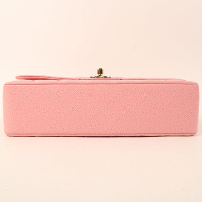 CHANEL Around 2004 Made Caviar Skin Classic Flap Chain Bag 25Cm Pink