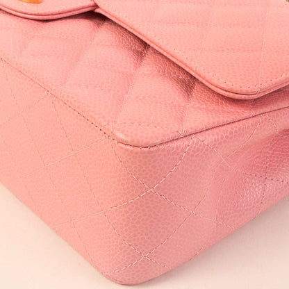 CHANEL Around 2004 Made Caviar Skin Classic Flap Chain Bag 25Cm Pink