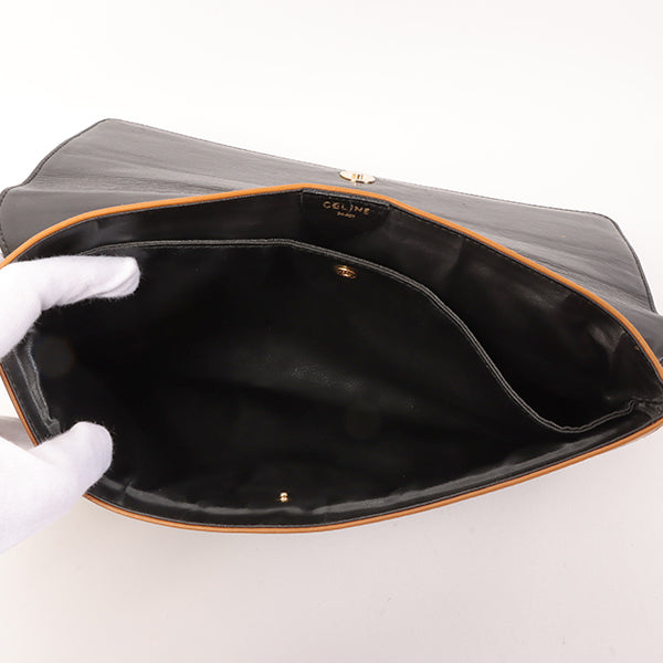 Celine Horse Carriage Plate Clutch Bag Black