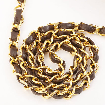 Chanel Around 1990 Made Classic Flap Turn-Lock Chain Bag Brown