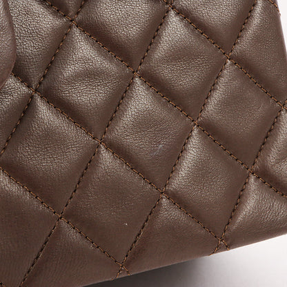 Chanel Around 1990 Made Classic Flap Turn-Lock Chain Bag Brown