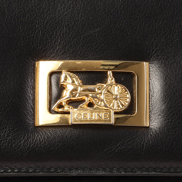 Celine Horse Carriage Plate Clutch Bag Black