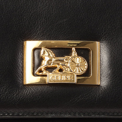 Celine Horse Carriage Plate Clutch Bag Black