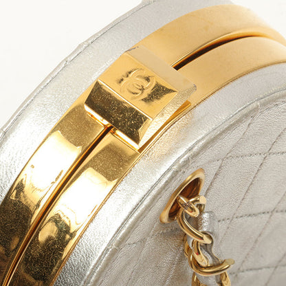 Chanel Around1990 Made Cc Mark Metal Clasp Chain Bag Silver