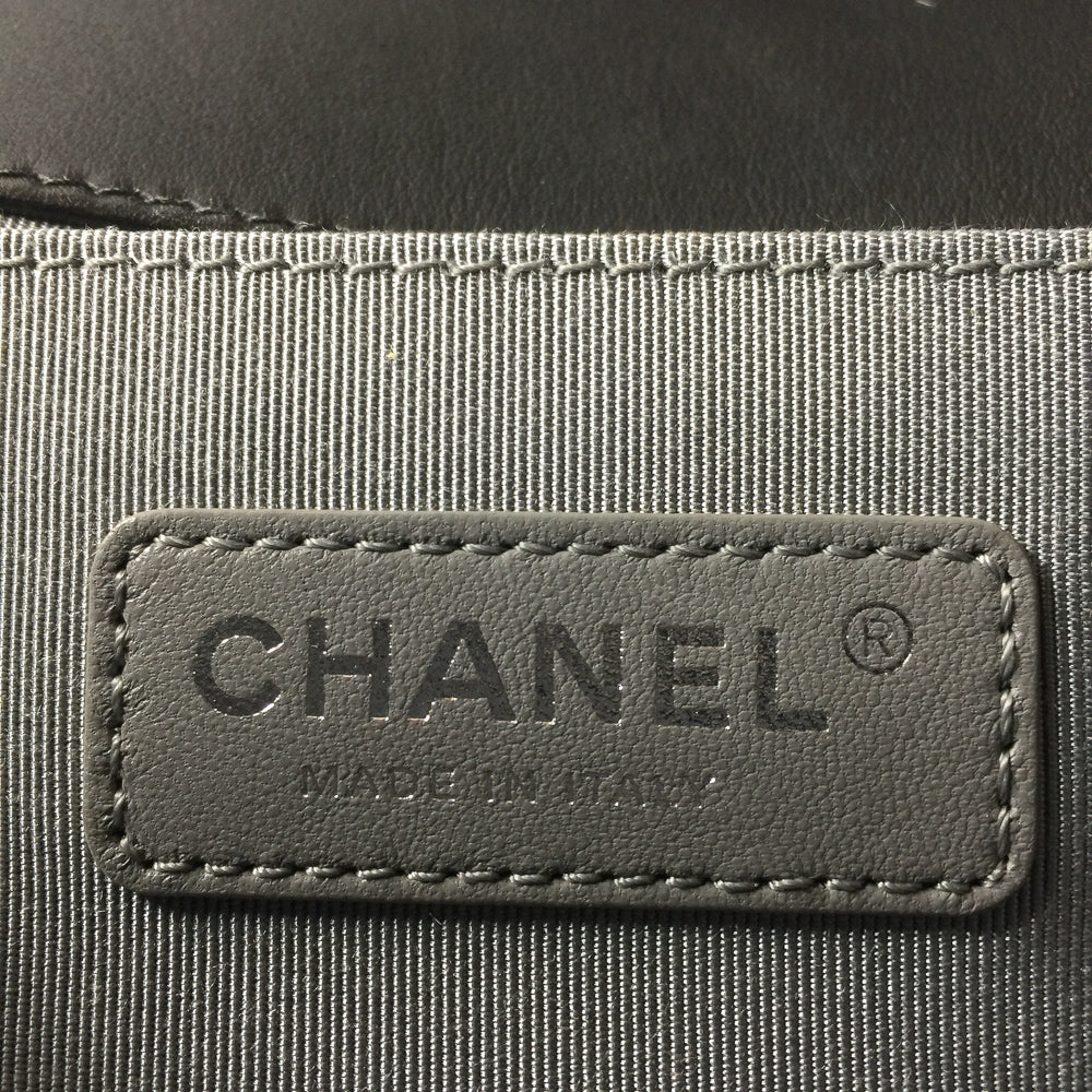 Le Boy Chevron Calfskin Flap Bag with Shiny Silver Hardware