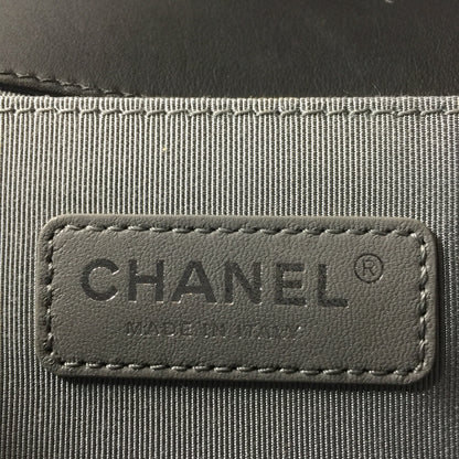 Le Boy Chevron Calfskin Flap Bag with Shiny Silver Hardware