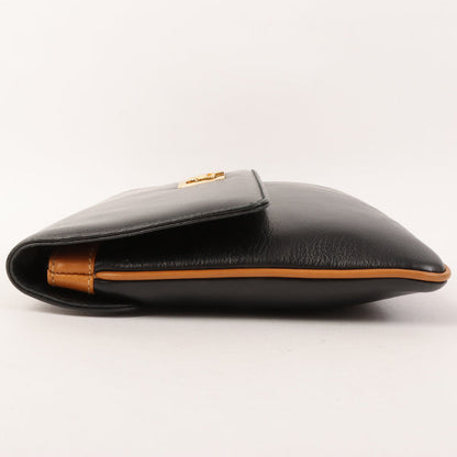 Celine Horse Carriage Plate Clutch Bag Black