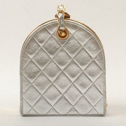 Chanel Around1990 Made Cc Mark Metal Clasp Chain Bag Silver