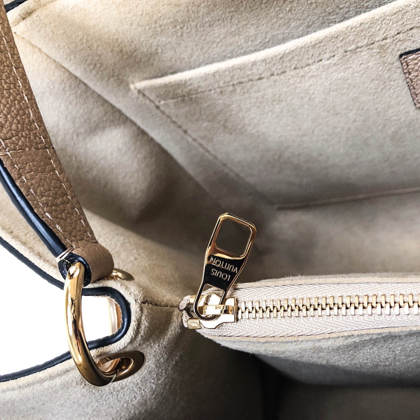 Louis-Vuitton Empreinte Leather Trocadero Bag in Dune