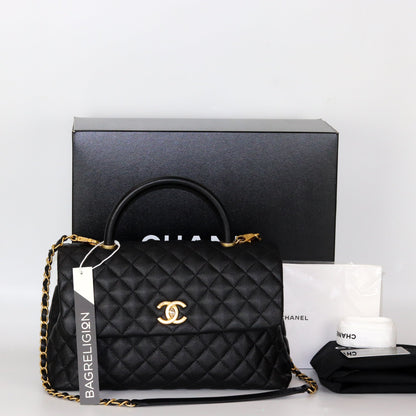 Caviar Quilted Medium Coco Handle Flap