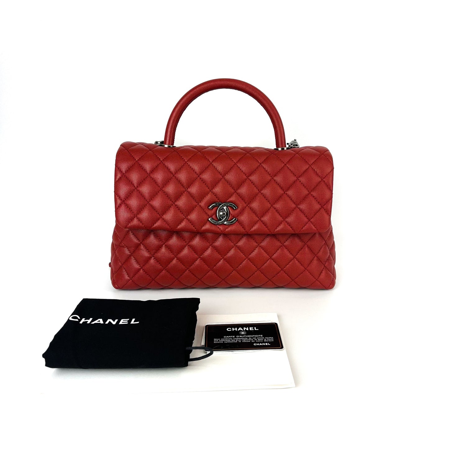 Medium Coco Handle Red Caviar RHW