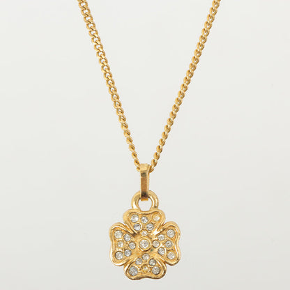 Chanel Rhinestone Clover Motif Necklace