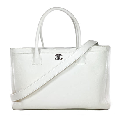Chanel White Executive Cerf Tote Bag