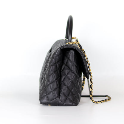 Caviar Quilted Medium Coco Handle Flap