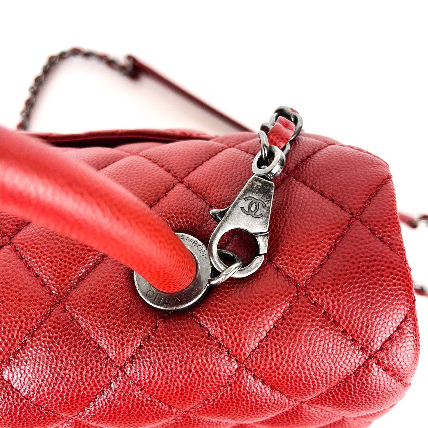 Medium Coco Handle Red Caviar RHW
