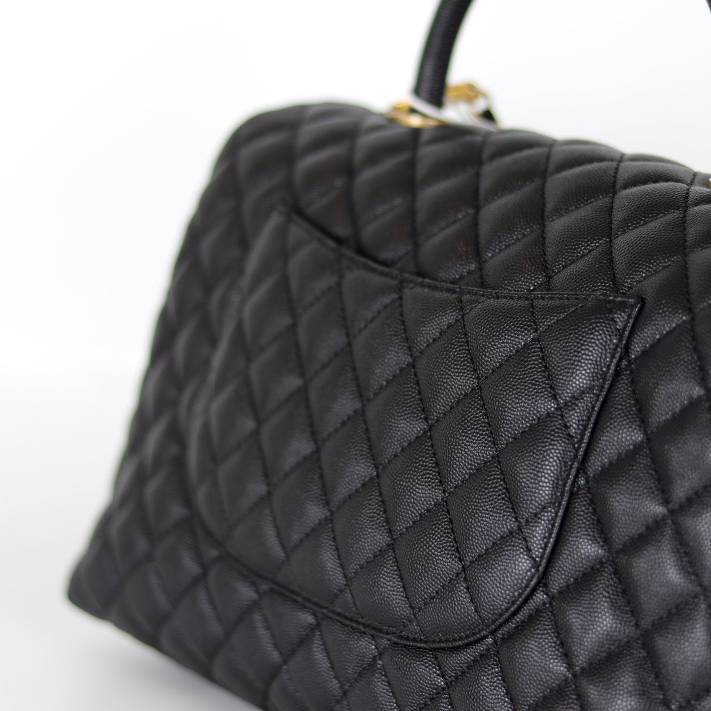 Caviar Quilted Medium Coco Handle Flap