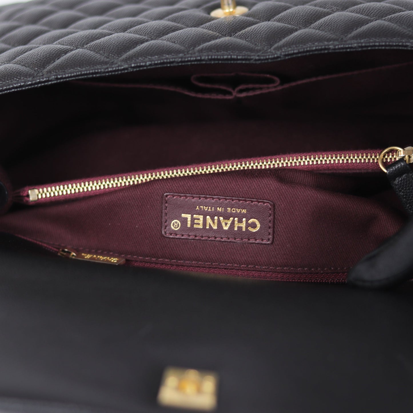 Caviar Quilted Medium Coco Handle Flap