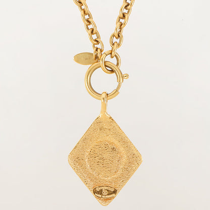 Chanel Diamond Shape Cc Mark Plate Necklace
