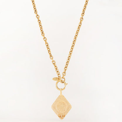 Chanel Diamond Shape Cc Mark Plate Necklace