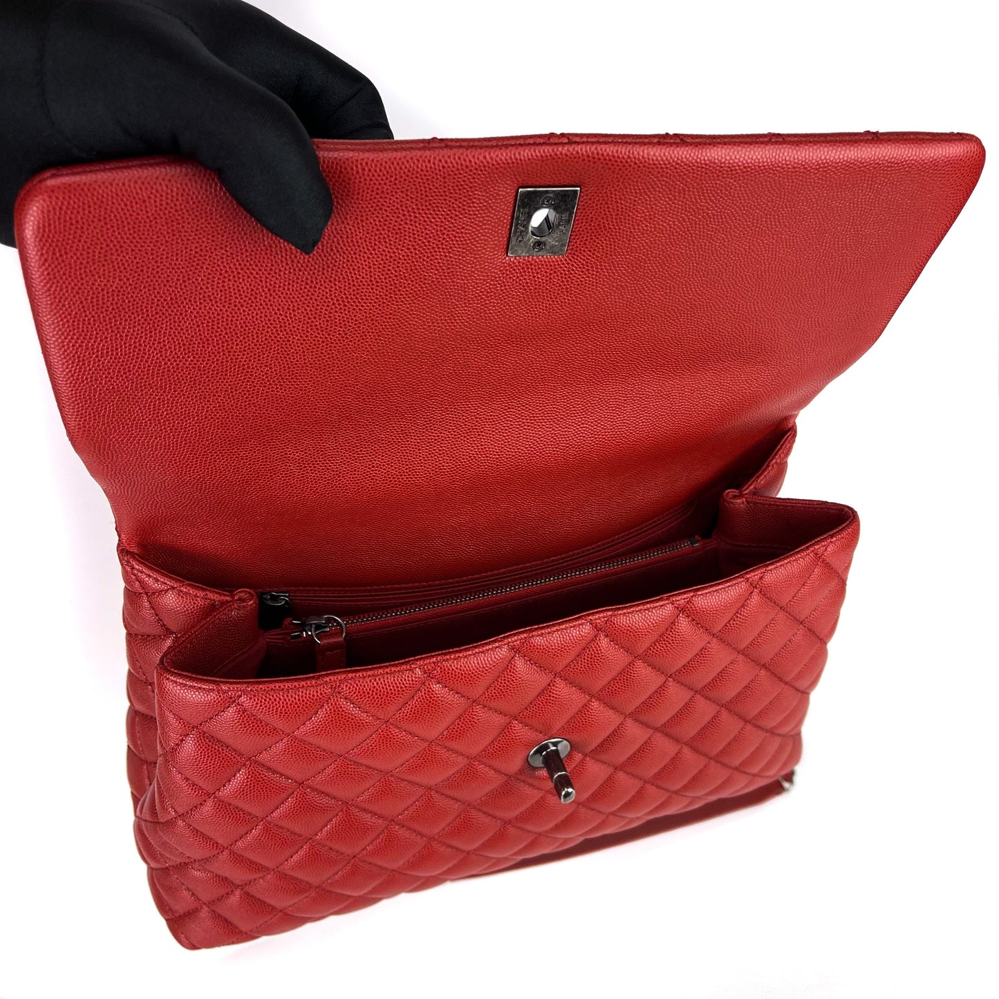 Medium Coco Handle Red Caviar RHW