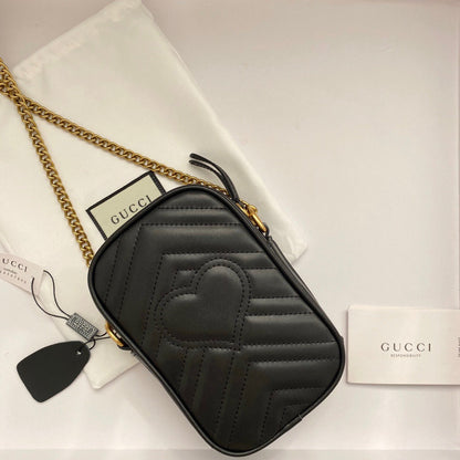 GC500 GG Marmont Mini Bag / 4.1"W x 6.7"H x 2"D
