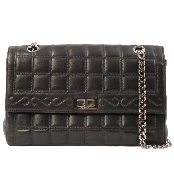 Chanel Around 2001 Made 2.55 Design Stitch Side Cc Mark Chain Bag Black