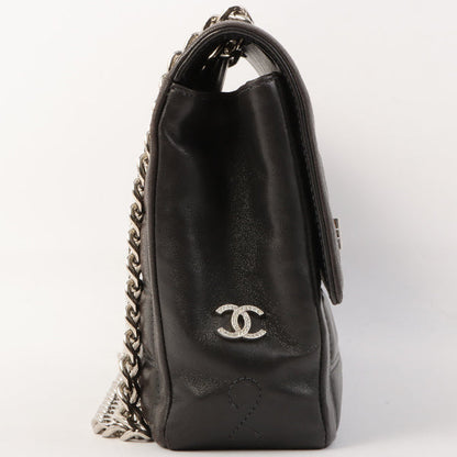 Chanel Around 2001 Made 2.55 Design Stitch Side Cc Mark Chain Bag Black