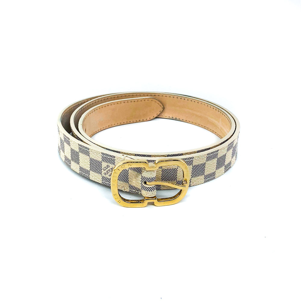 Louis-Vuitton Mini 25mm Belt in Damier Azur