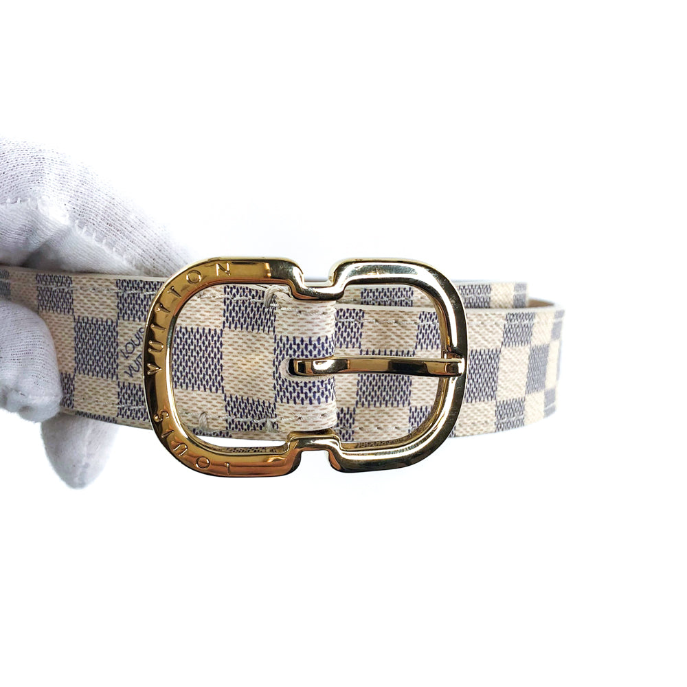 Louis-Vuitton Mini 25mm Belt in Damier Azur