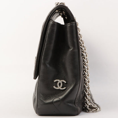 Chanel Around 2001 Made 2.55 Design Stitch Side Cc Mark Chain Bag Black