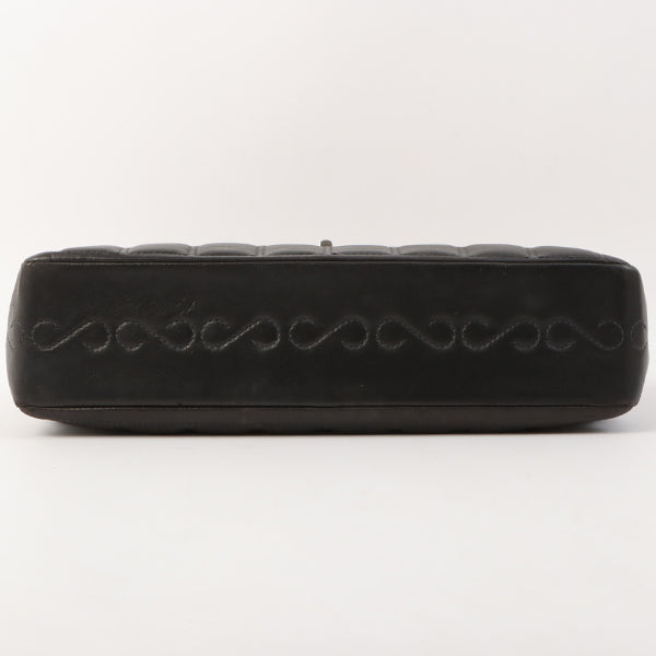 Chanel Around 2001 Made 2.55 Design Stitch Side Cc Mark Chain Bag Black