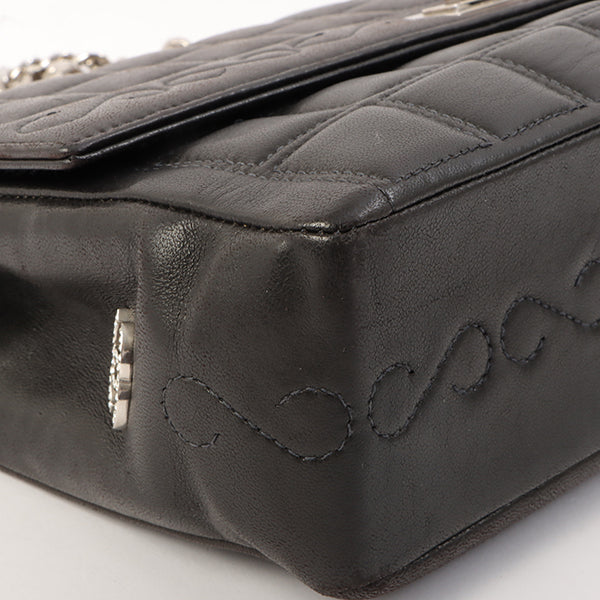 Chanel Around 2001 Made 2.55 Design Stitch Side Cc Mark Chain Bag Black