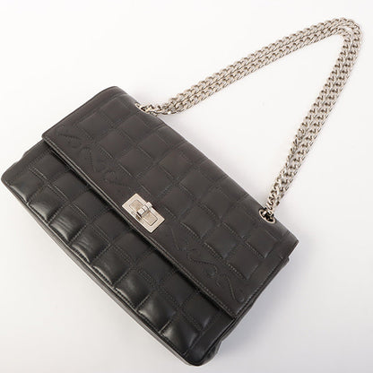 Chanel Around 2001 Made 2.55 Design Stitch Side Cc Mark Chain Bag Black
