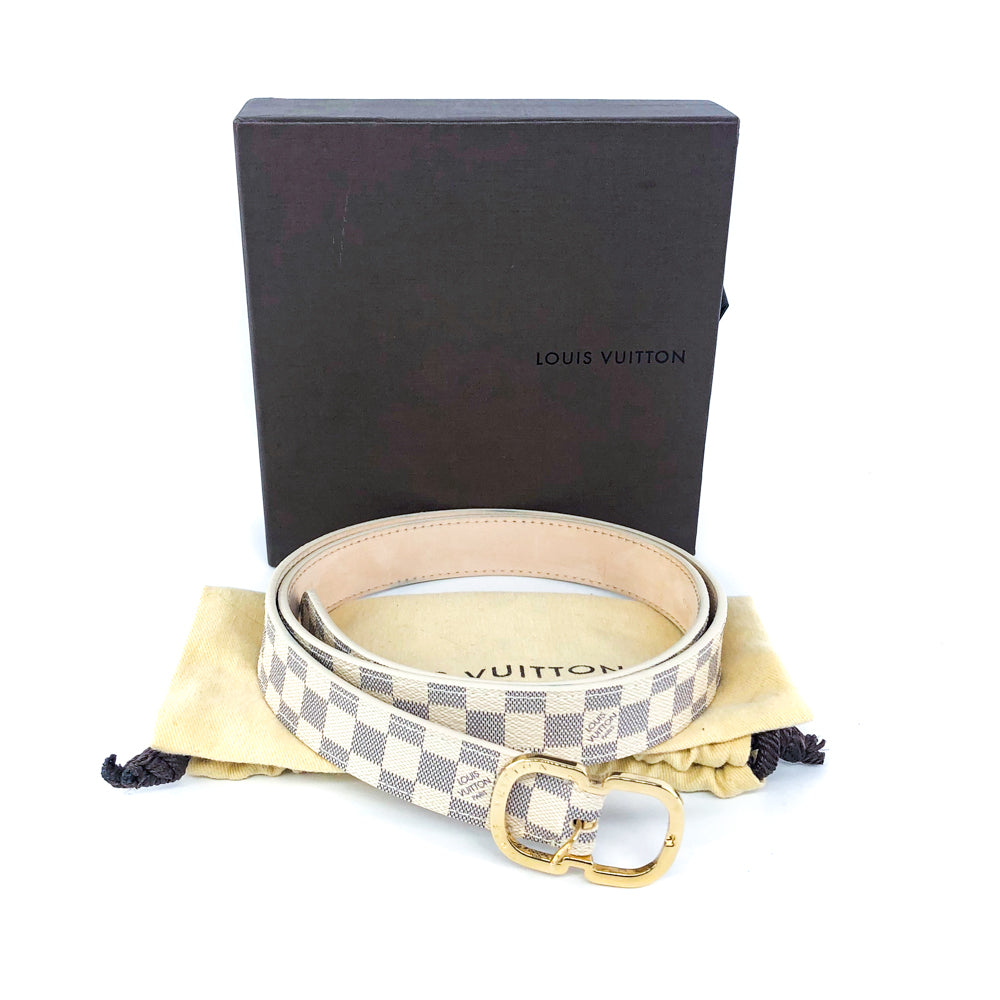 Louis-Vuitton Mini 25mm Belt in Damier Azur