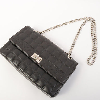 Chanel Around 2001 Made 2.55 Design Stitch Side Cc Mark Chain Bag Black