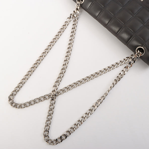 Chanel Around 2001 Made 2.55 Design Stitch Side Cc Mark Chain Bag Black