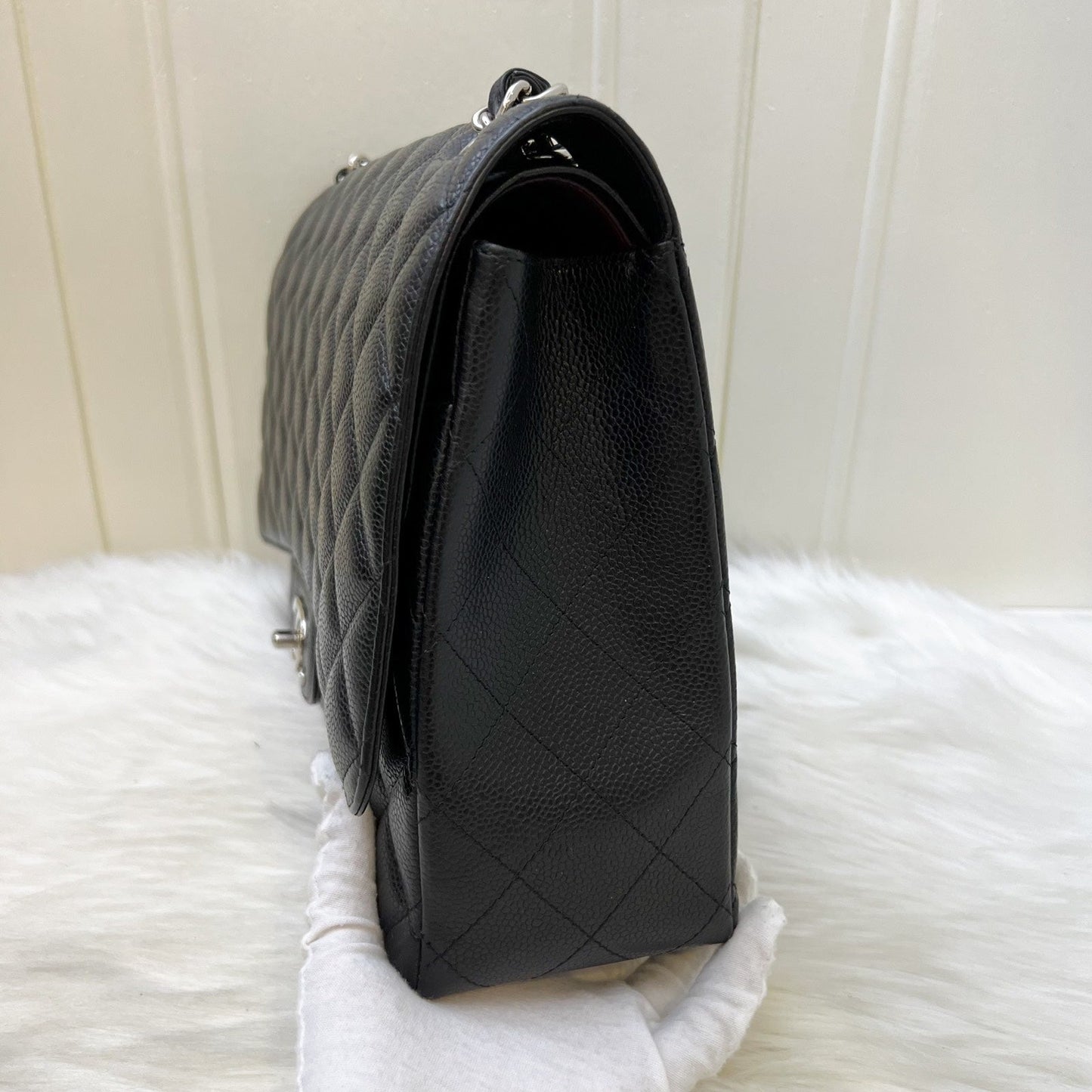 Chanel Maxi Classic Flap DF in Black Caviar and SHW