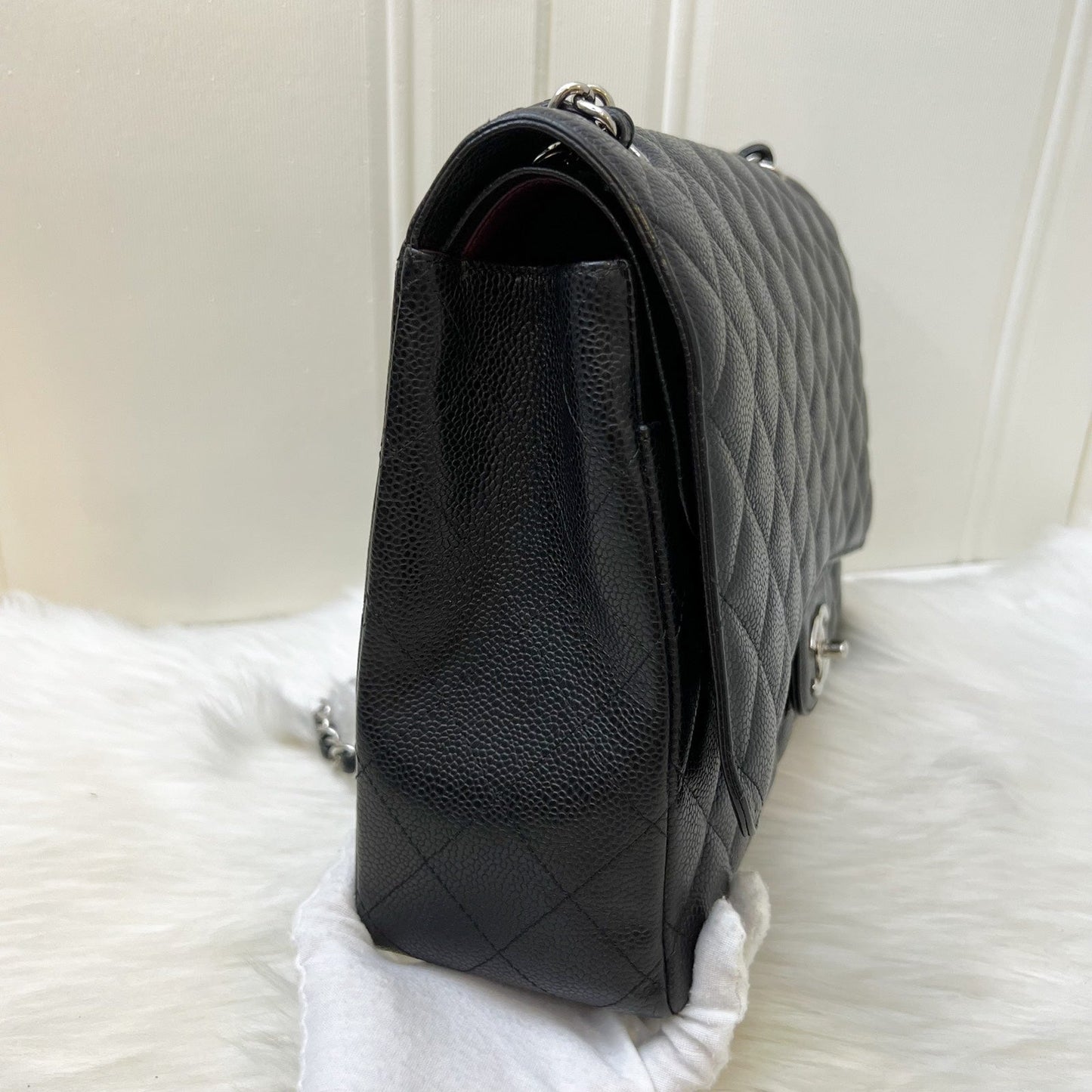 Chanel Maxi Classic Flap DF in Black Caviar and SHW