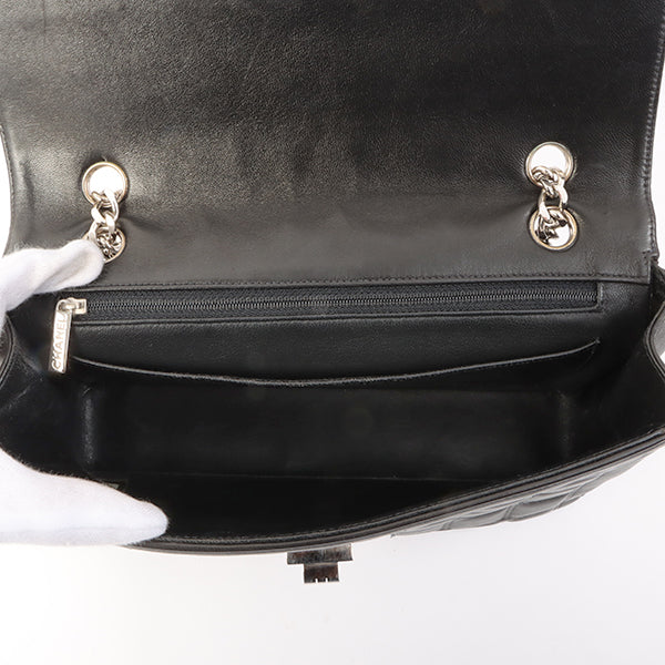 Chanel Around 2001 Made 2.55 Design Stitch Side Cc Mark Chain Bag Black