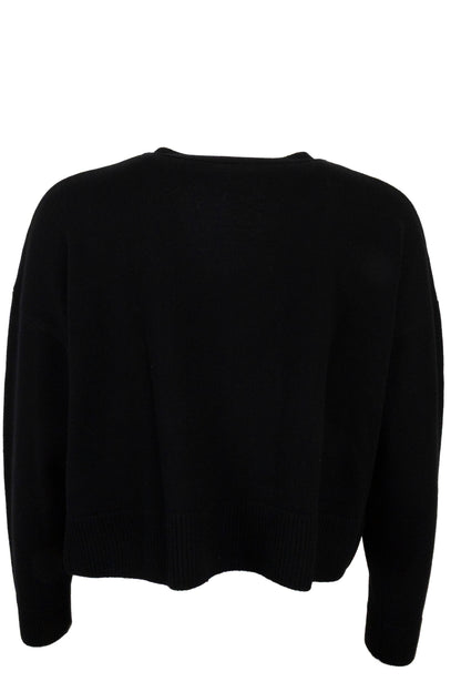 CELINE Triomphe Knit Cardigan Black Gold Cashmere