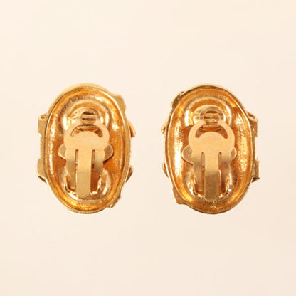 CHANEL 1994 Made Oval Cc Mark Earrings