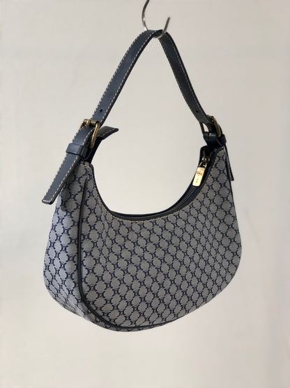 CELINE  Triomphe Pattern Handbag Hobobag Navy Vintage Old Celine xeda2r