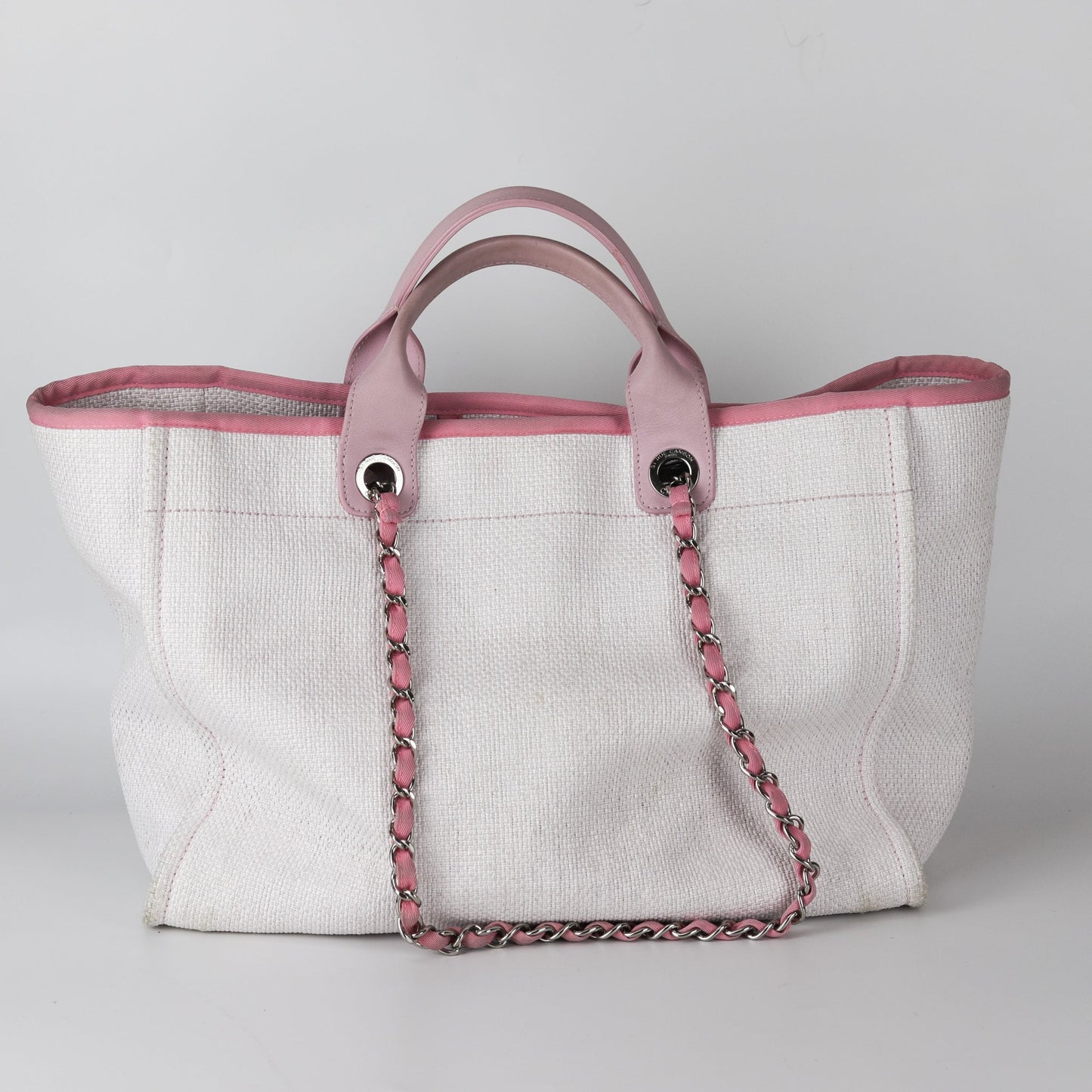 Deauville Large Pink Canvas Tote Bag with SHW