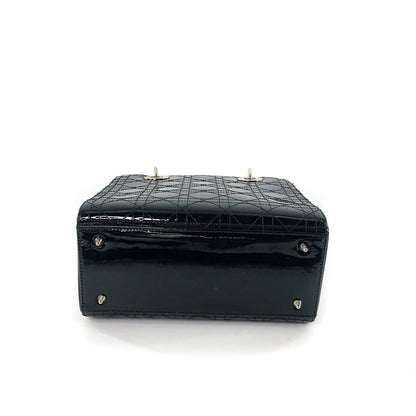 Medium Lady Dior Bag Black Patent