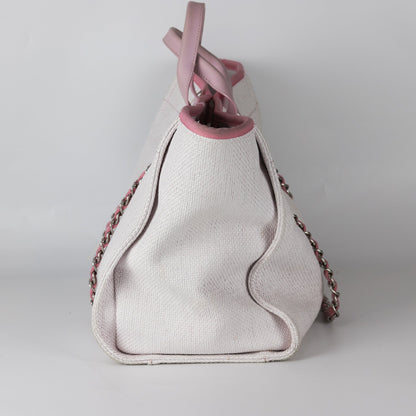 Deauville Large Pink Canvas Tote Bag with SHW