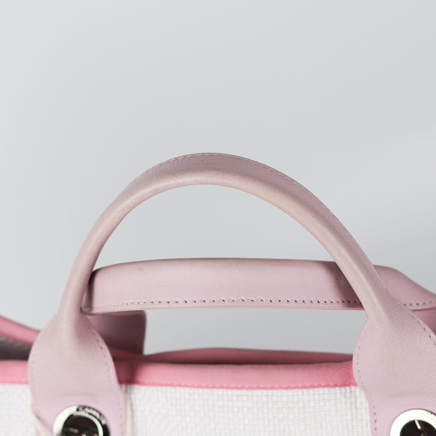 Deauville Large Pink Canvas Tote Bag with SHW