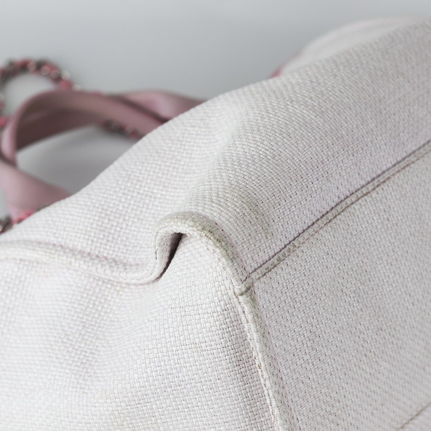 Deauville Large Pink Canvas Tote Bag with SHW