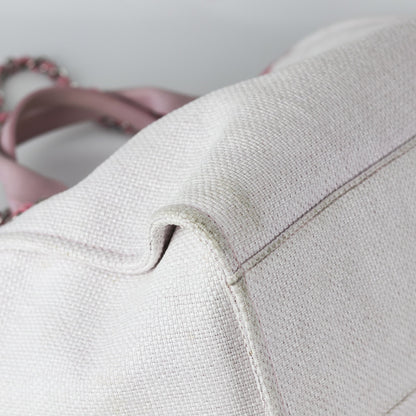 Deauville Large Pink Canvas Tote Bag with SHW