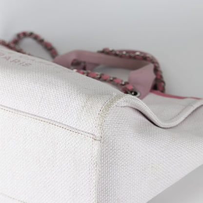 Deauville Large Pink Canvas Tote Bag with SHW
