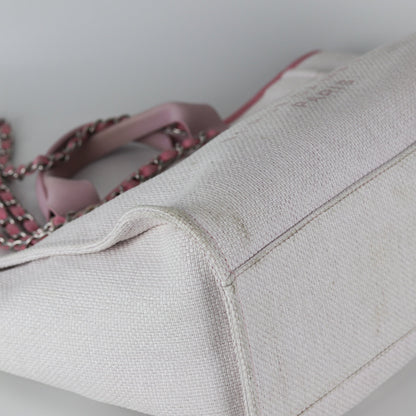 Deauville Large Pink Canvas Tote Bag with SHW